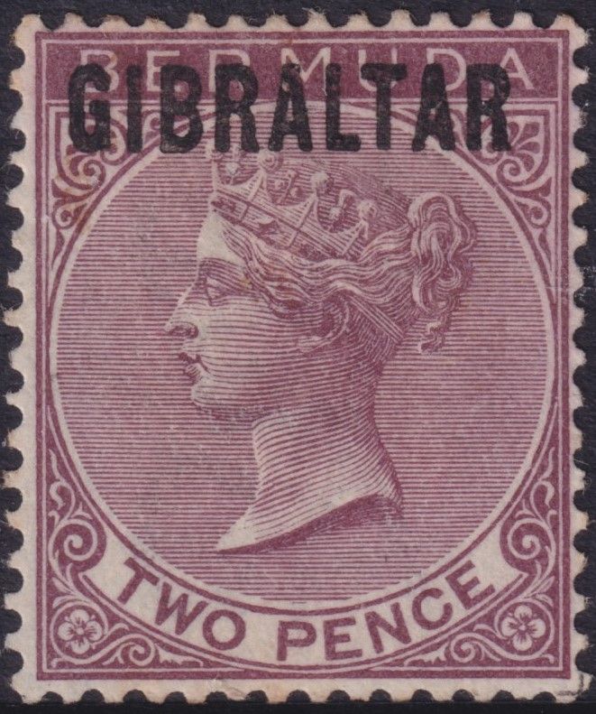 Gibraltar 1886 2d Purple-Brown