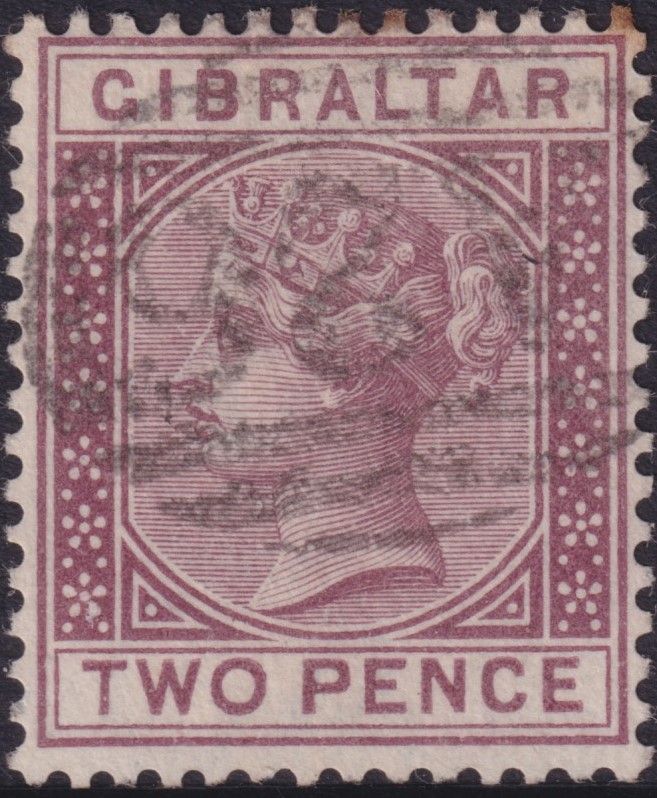 Gibraltar 1886 2d Brown-Purple