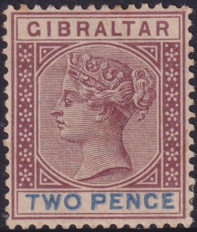 Gibraltar 1898 2d Brown-Purple and Ultramarine