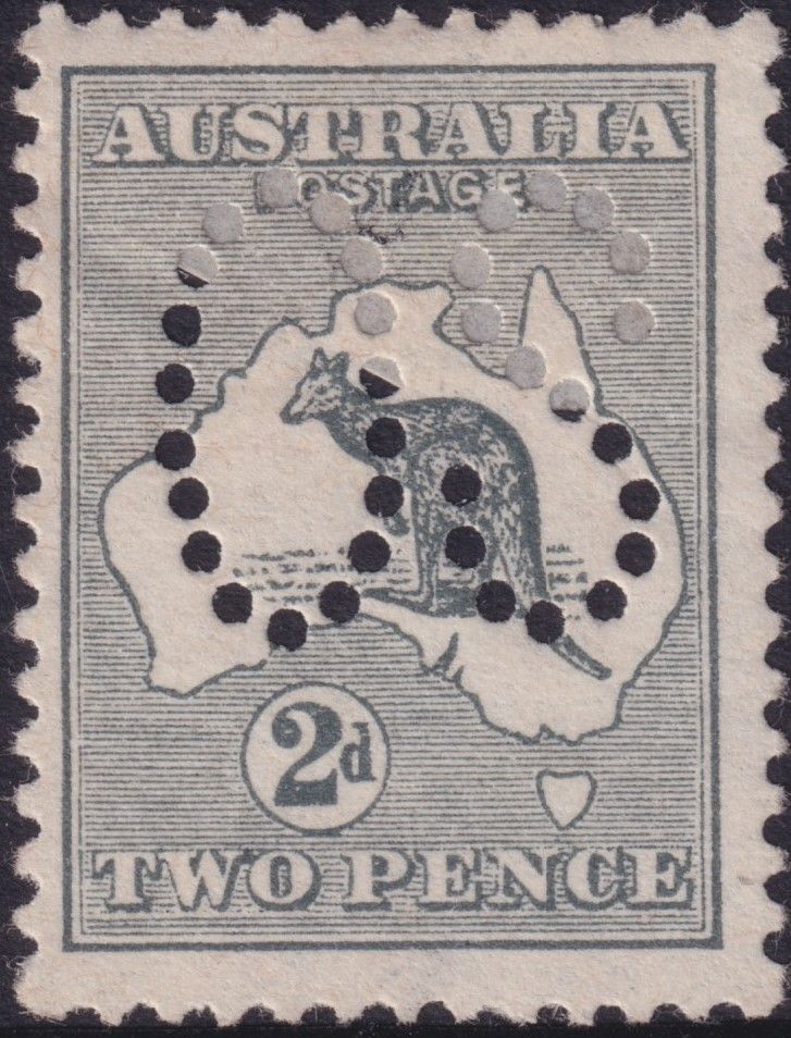 Australia 1913 2d Grey Kangaroo Perf OS