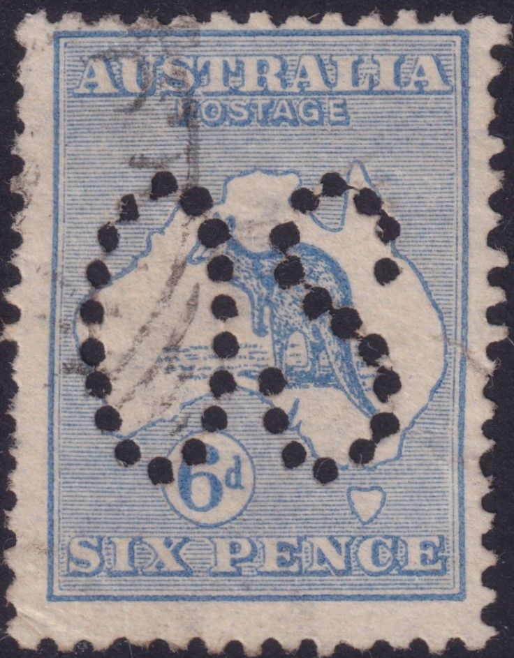 Australia 1913 6d Ultramarine Perf Large OS