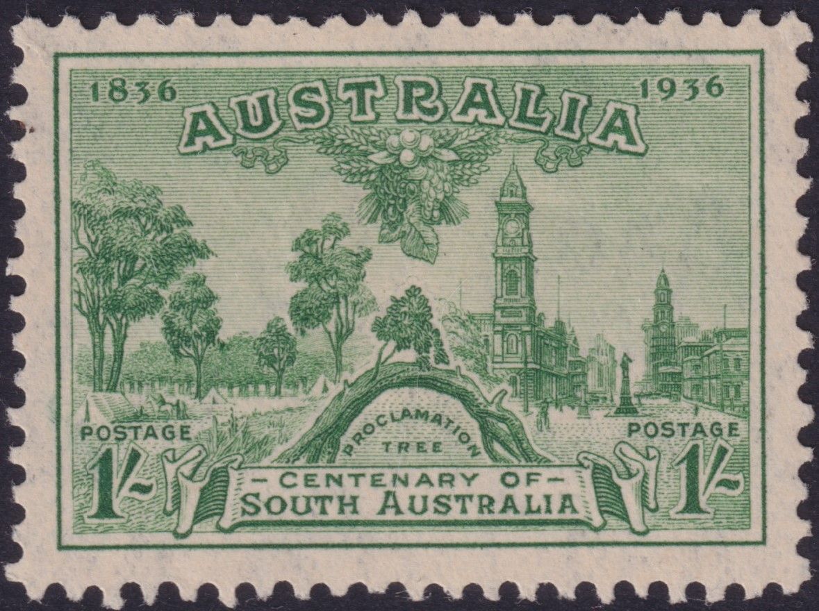 Australia 1936 1/- Green SA Centenary