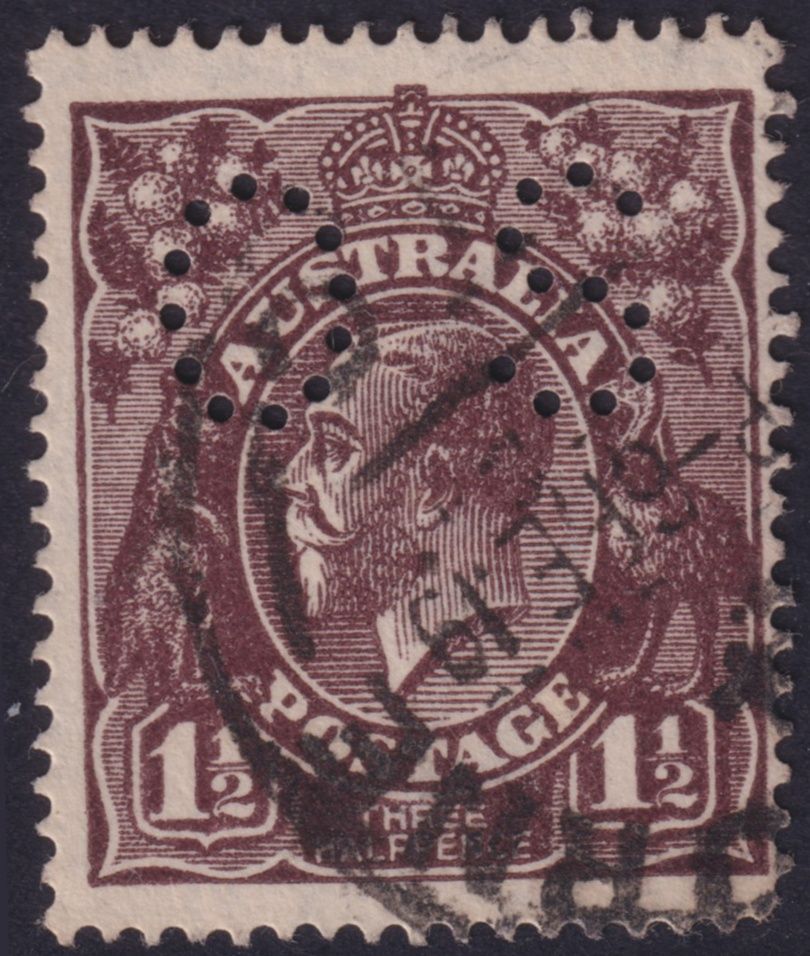 Australia 1918 1½d Black-Brown Perf OS