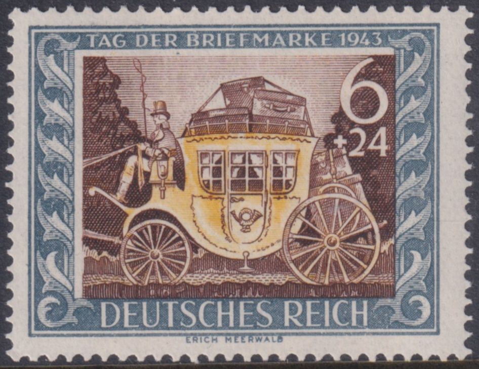 Germany 1943 6pf+24pf Stamp Day and Culture Fund with Offset
