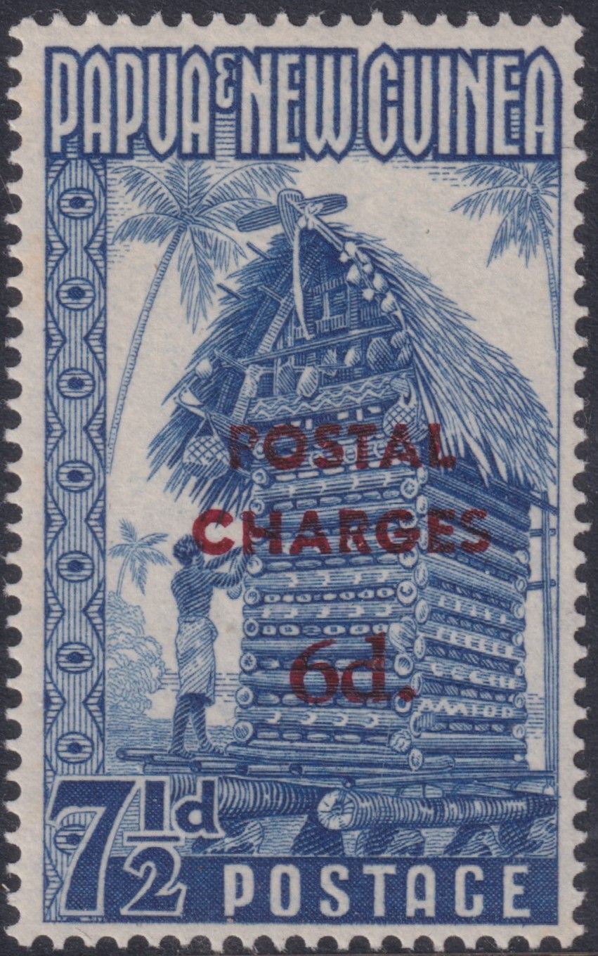 Papua New Guinea 1960 6d on 7½d Postal Charges
