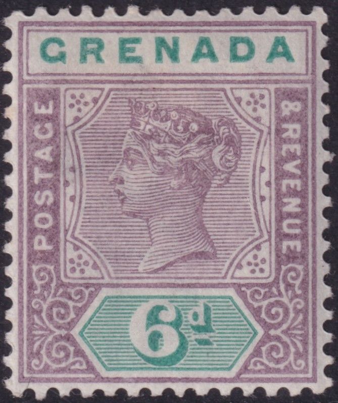 Grenada 1895 6d Mauve and Green