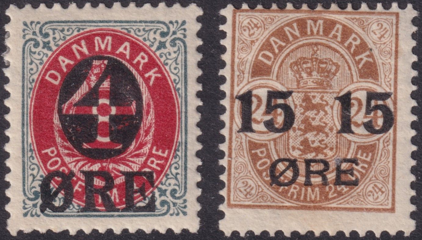 Denmark 1904 Provisional Surcharges Set