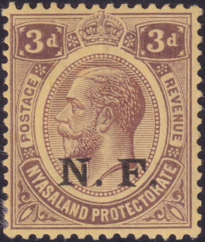 Tanganyika 1916 3d Purple on yellow Nyasaland Force