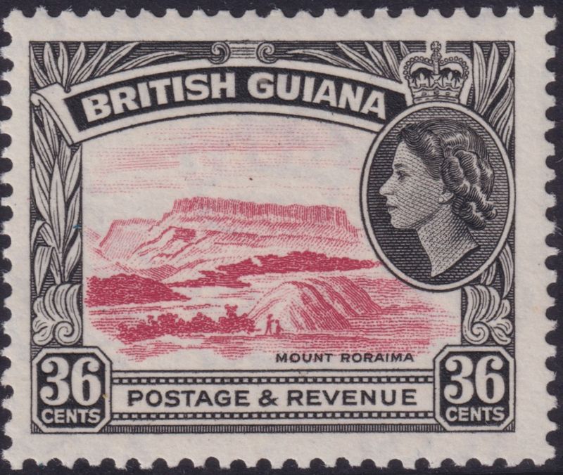 British Guiana 1954 36c Rose-Carmine and Black
