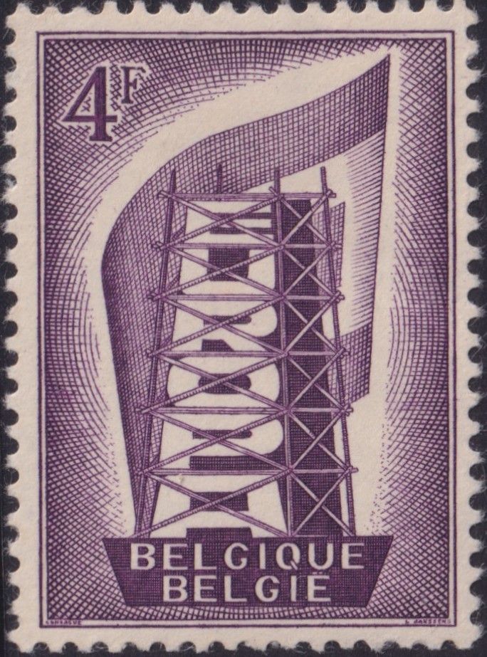 Belgium 1956 4f Violet Europa