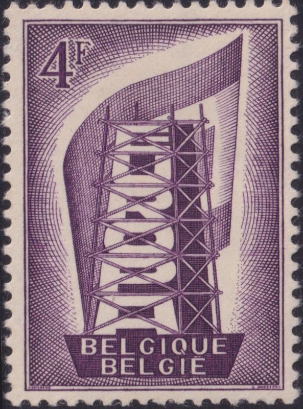 Belgium 1956 4f Violet Europa