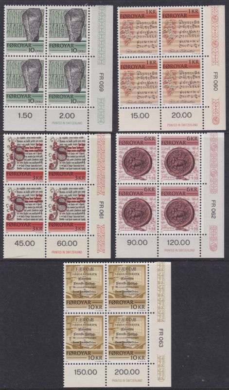 Faroe Islands 1981 Historic Writings Set