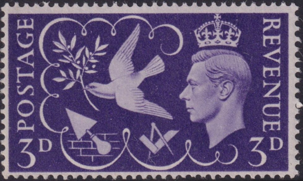 Great Britain 1946 3d Peace with Seven Berries Flaw
