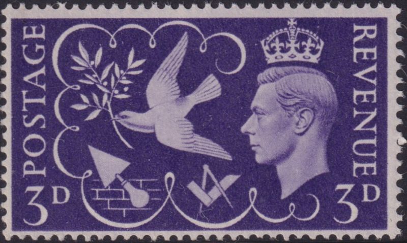 Great Britain 1946 3d Peace with Seven Berries Flaw