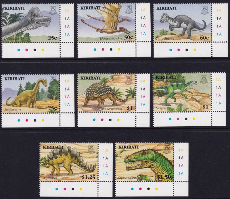 Kiribati 2006 Dinosaur Plate Number Singles