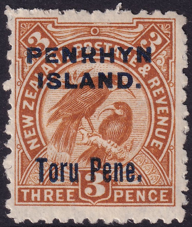 Penrhyn Island 1903 3d on 3d Yellow-Brown