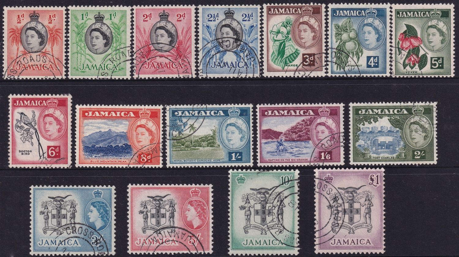 Jamaica 1956-1958 QEII Definitive Set