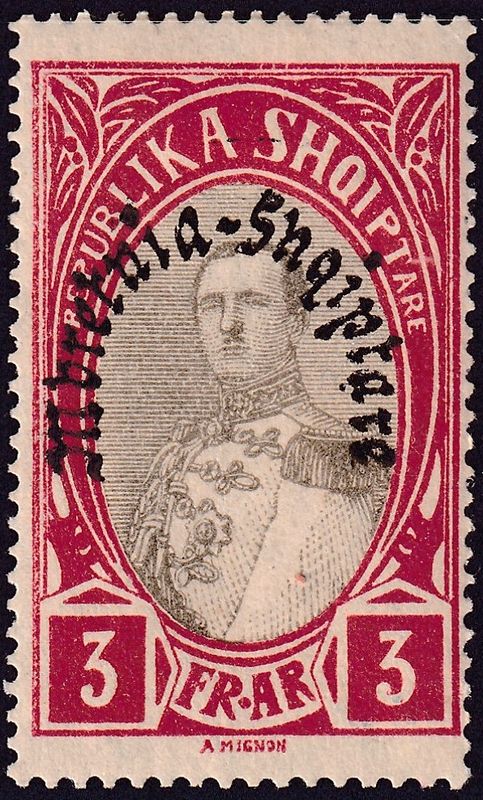 Albania 1928 3f Olive and Red King Zog