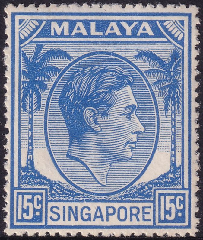 Singapore 1950 15c Ultramarine