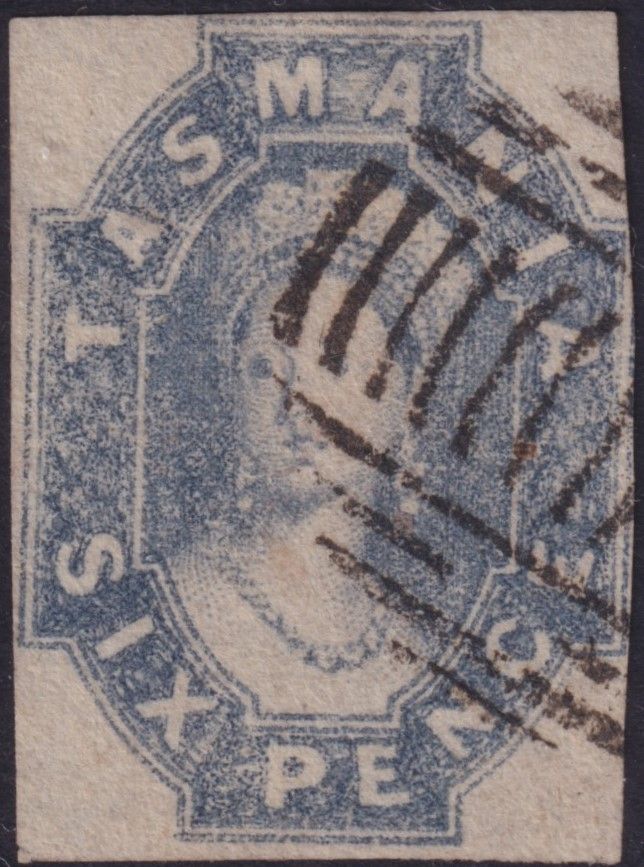 Tasmania 1860 6d Dull Slate Grey