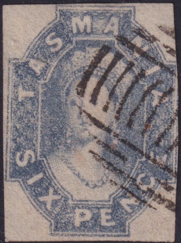 Tasmania 1860 6d Dull Slate Grey