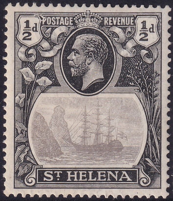 St Helena 1923 ½d Badge of the Colony with Damaged Value Tablet
