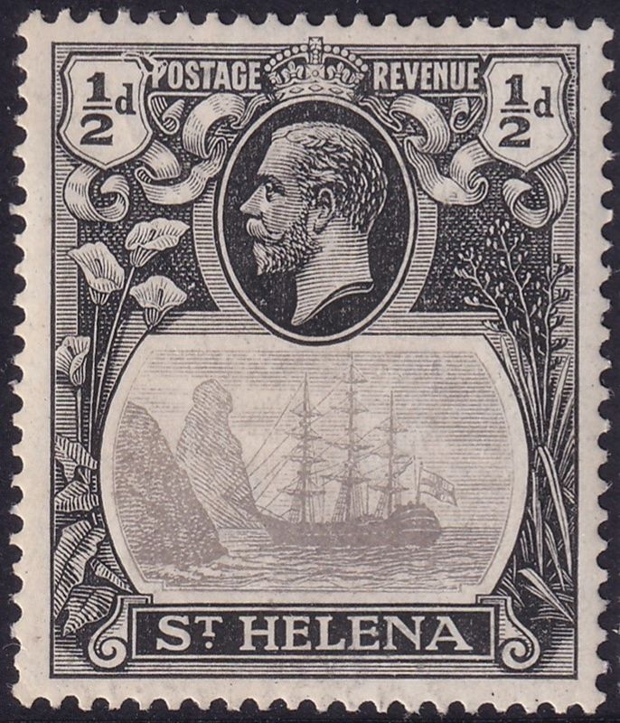 St Helena 1923 ½d Badge of the Colony with Damaged Value Tablet