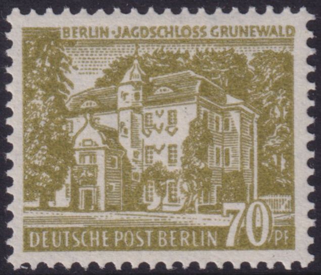 Berlin 1954 70pf Olive Grunewald Hunting Lodge