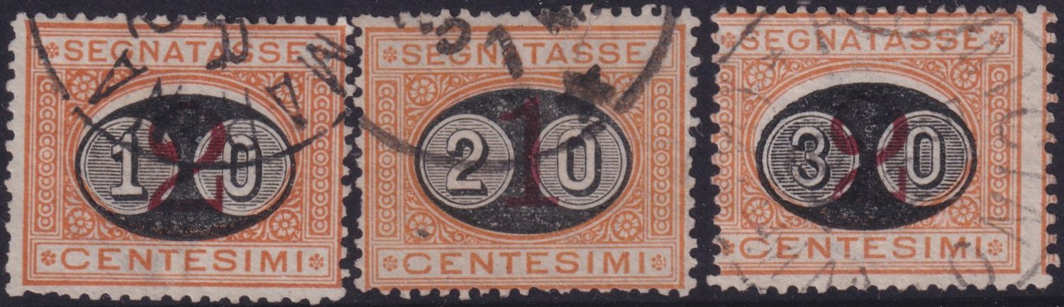 Italy 1890 Postage Due Surcharges Set