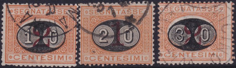 Italy 1890 Postage Due Surcharges Set
