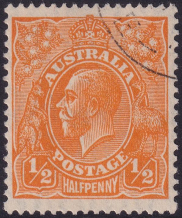 Australia 1927 ½d Orange CTO with Full Gum