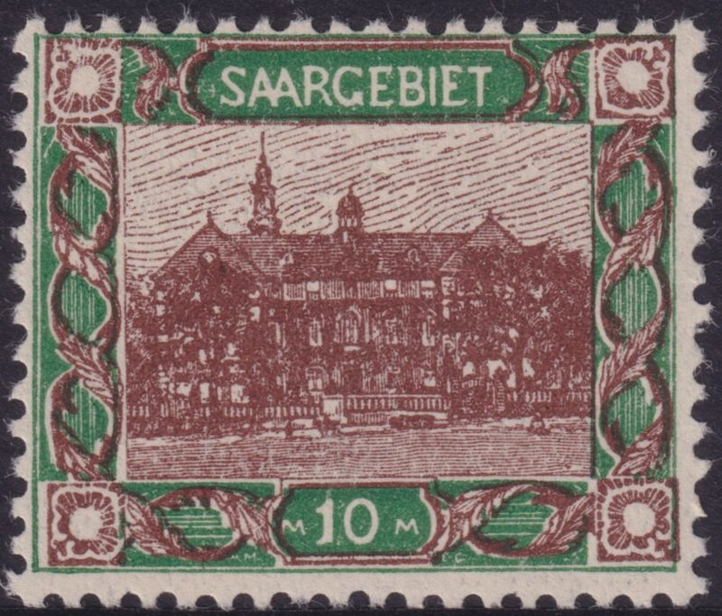 Saar 1921 10m Brown and Green
