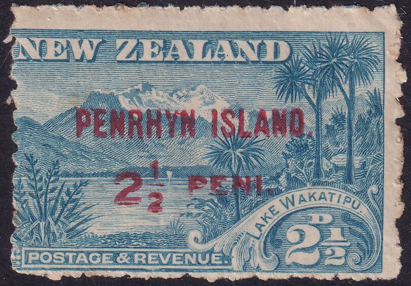 Penrhyn Island 1902 2½d on 2½d Blue Spaced Overprint