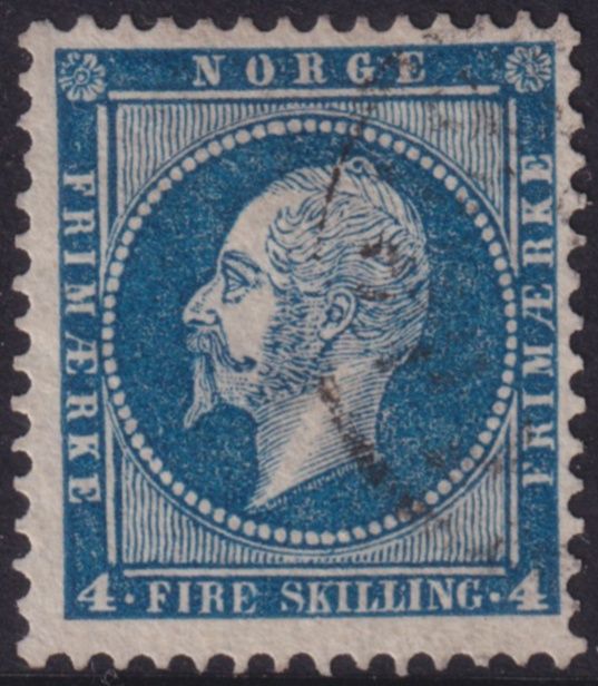 Norway 1856 4s Blue King Oscar