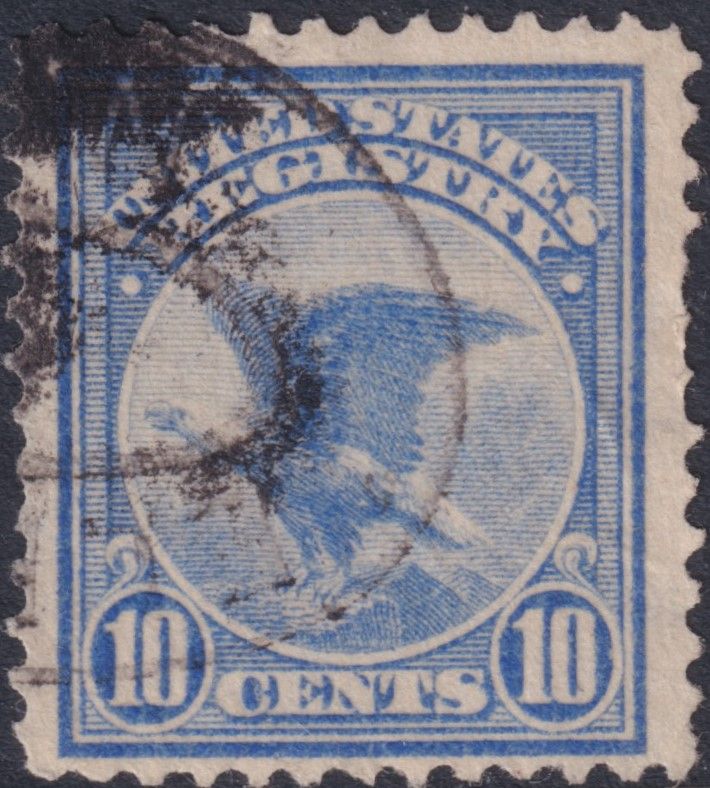 USA 1911 10c Ultramarine Registry Stamp (B)
