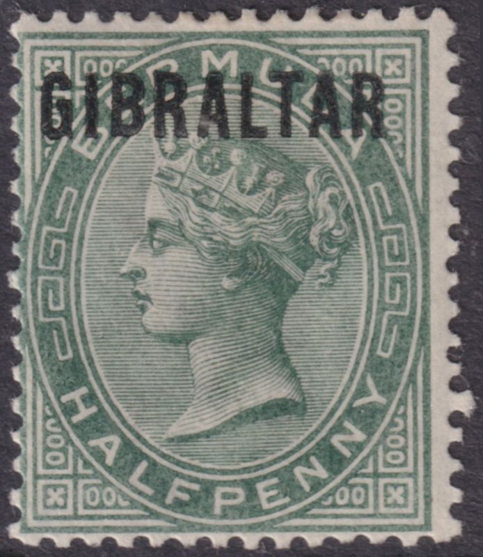 Gibraltar 1886 ½d Dull Green