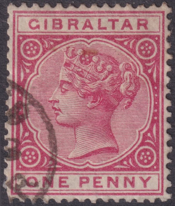Gibraltar 1887 1d Rose