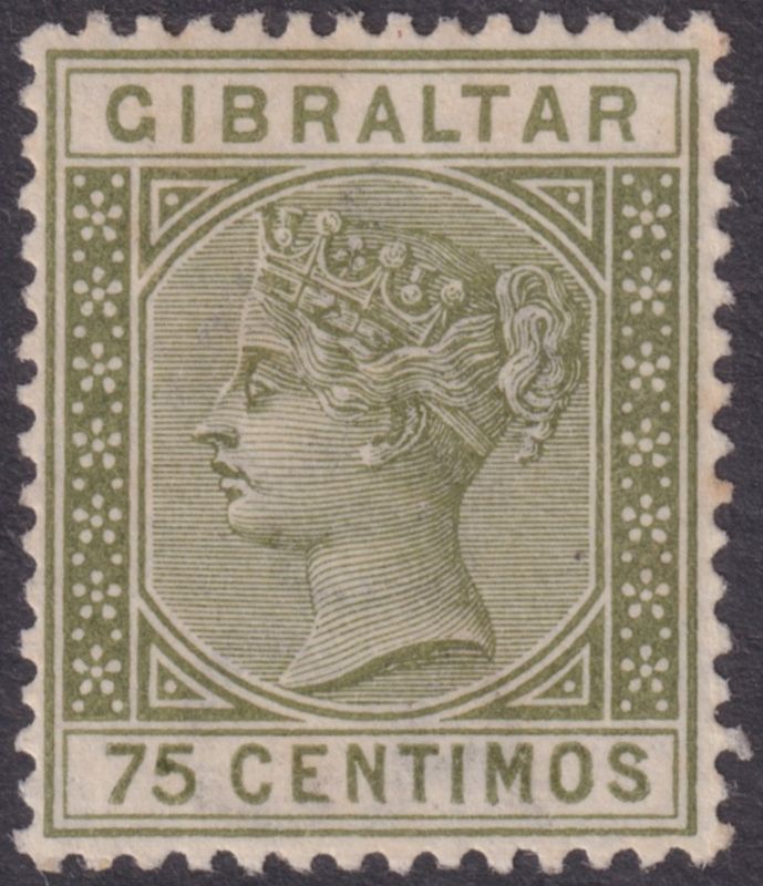 Gibraltar 1890 75c Olive-Green
