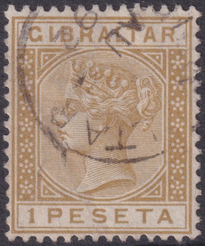Gibraltar 1890 1p Bistre
