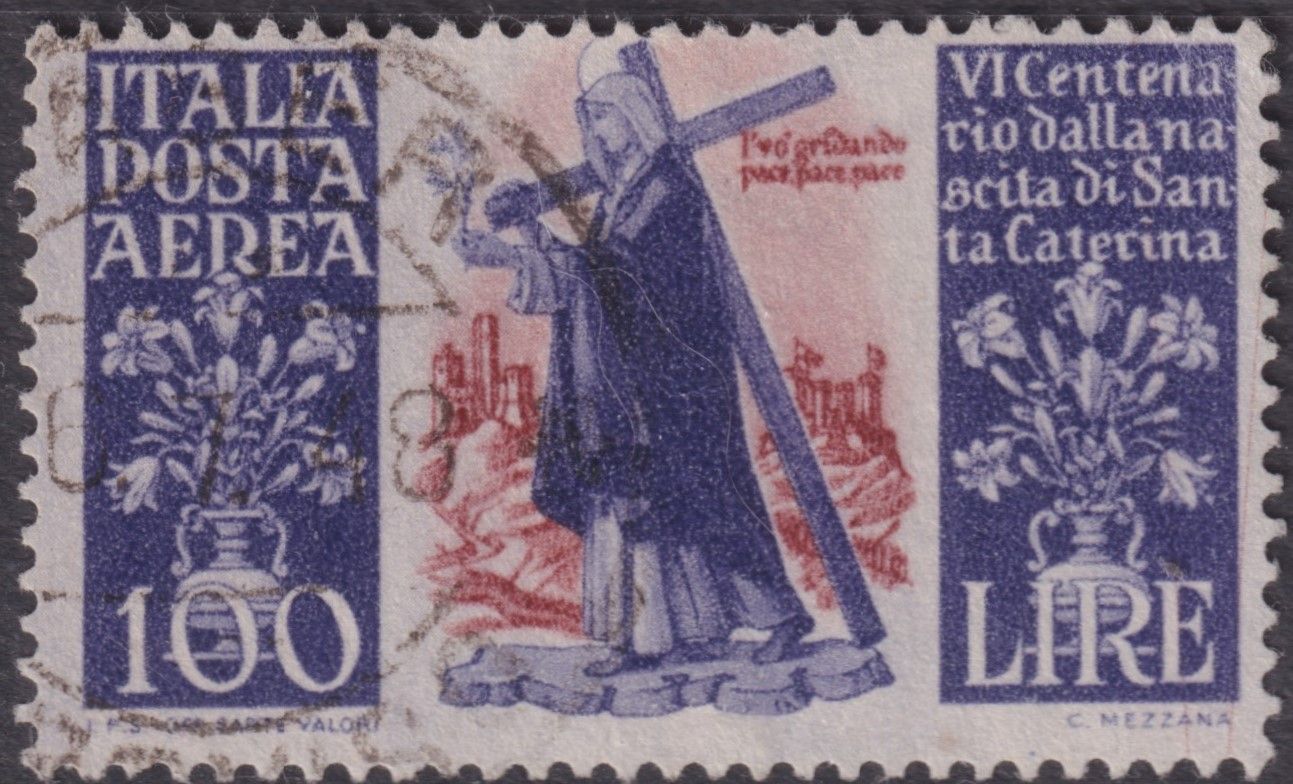 Italy 1948 100l 600th Birth Anniversary of St Catherine of Sienna (A)