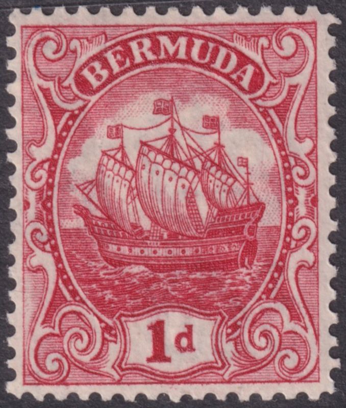 Bermuda 1928 1d Scarlet Type III