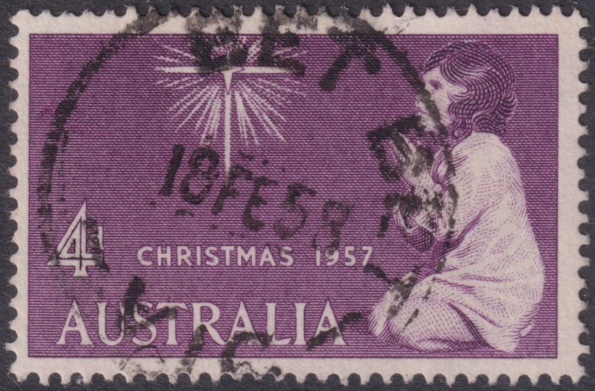 Australia 1957 4d Christmas with Bet Bet Postmark