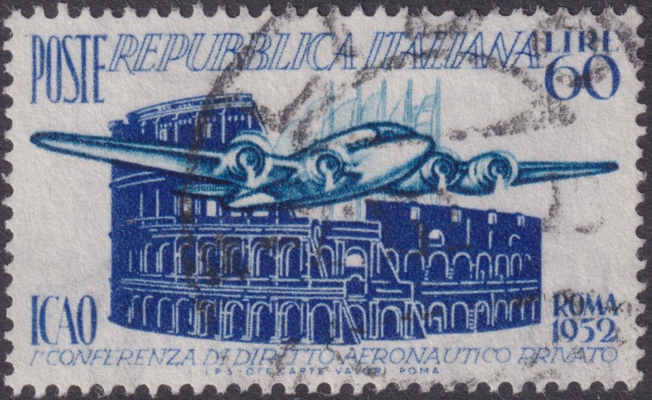 Italy 1952 60l First Civil Aeronautics Law Conference