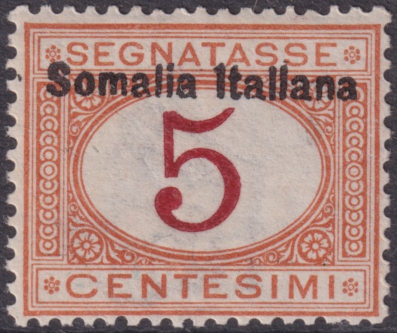 Italian Somaliland 1909 5c Mauve and Orange Postage Due