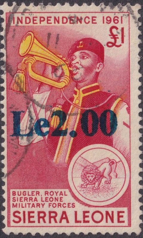Sierra Leone 1965 2l on £1 Bugler