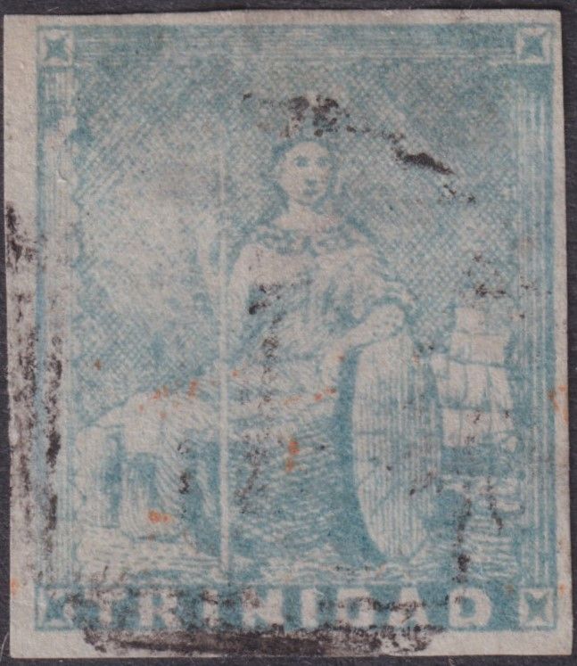 Trinidad 1858 (1d) Slate-Blue