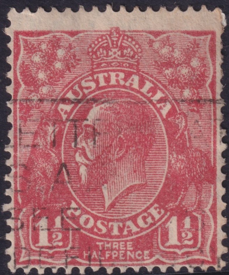 Australia 1927 1½d Scarlet Perf 13½x12½ with Unlisted Variety