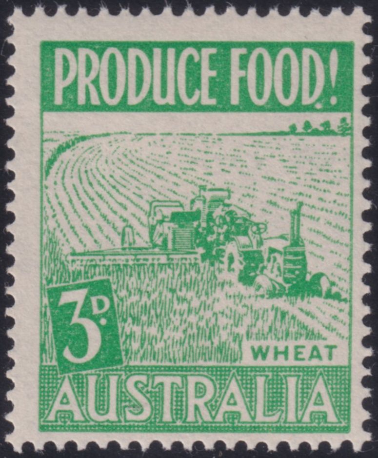 Australia 1953 3d Wheat with Spot After D of FOOD