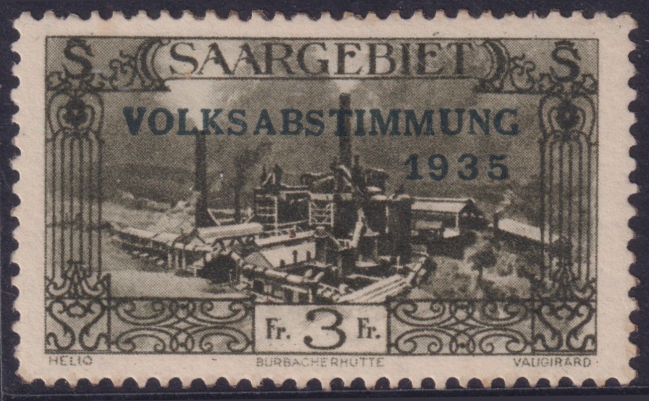 Saar 1935 3f Plebiscite Overprint