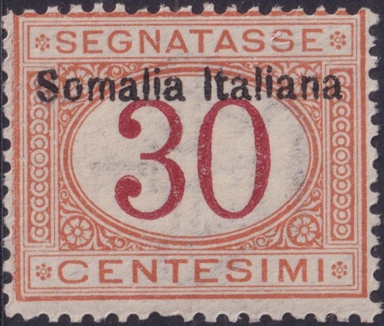 Italian Somaliland 1909 30c Postage Due Overprint at Top